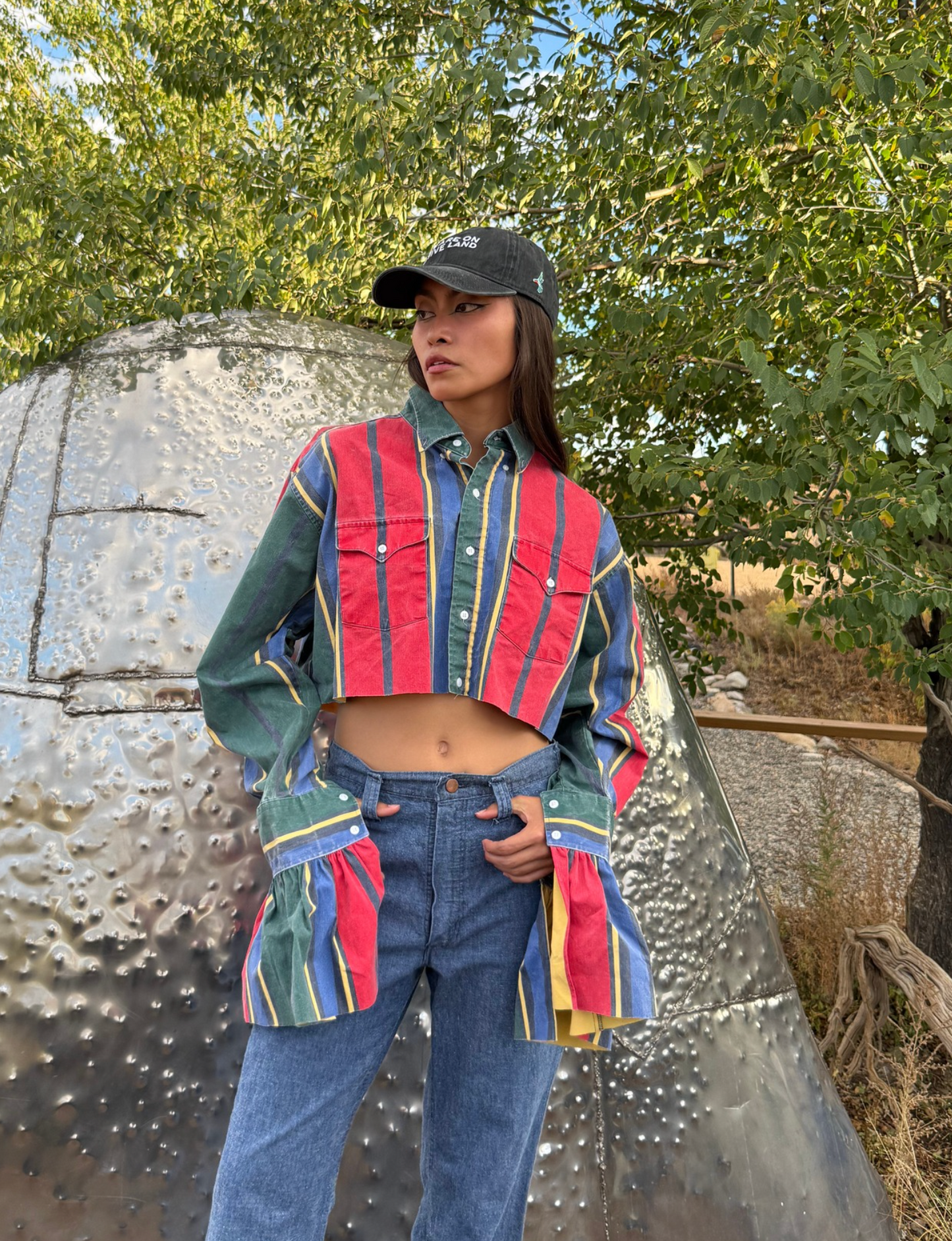 Upcycled Vintage Cropped Western Shirt