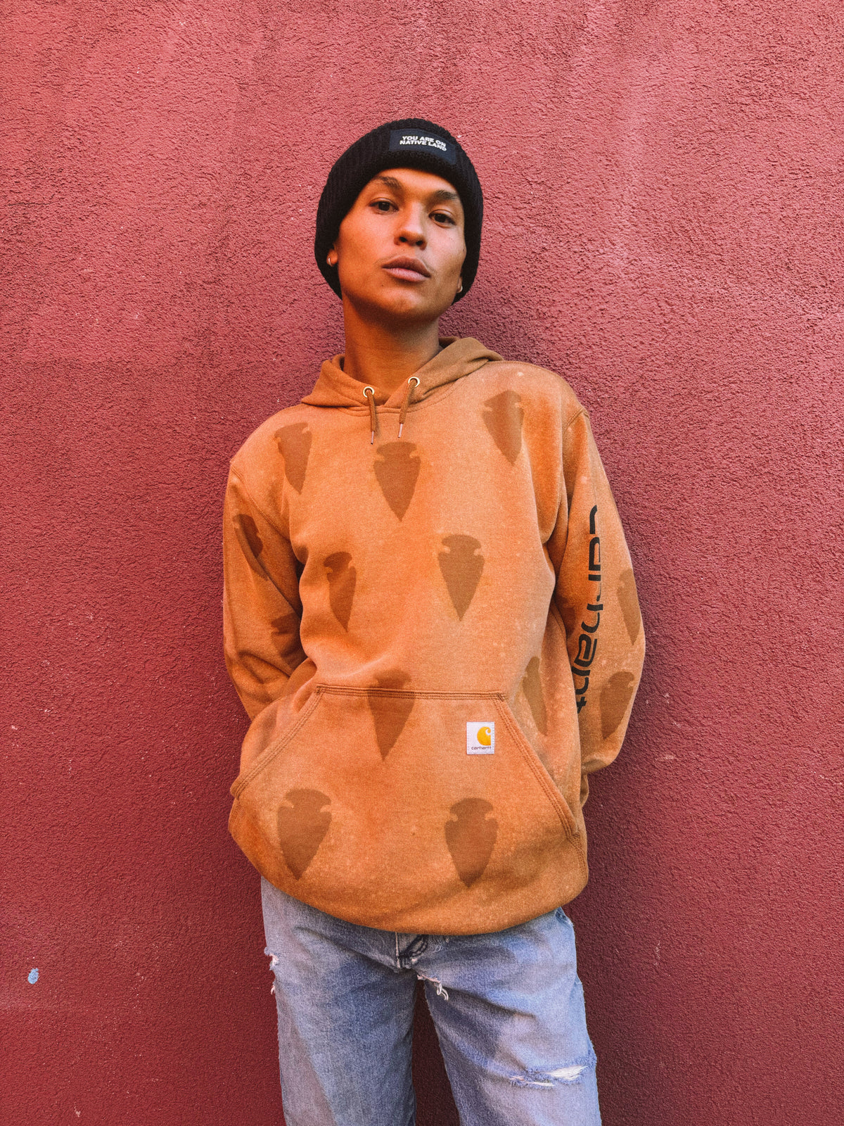 Upcycled Vintage Zip Hoodie- 50 x 31 Arrowhead