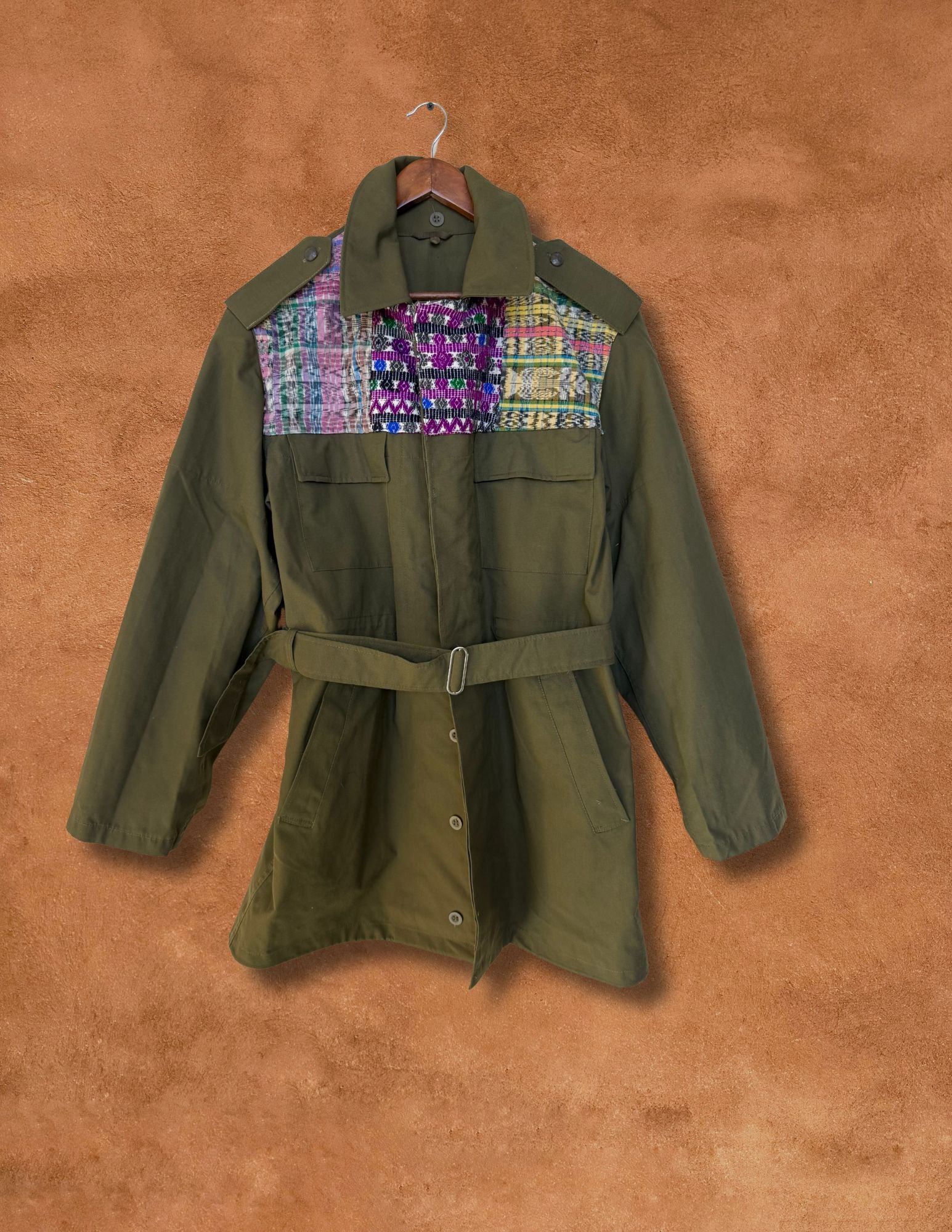 Upcycled Military Field Jacket — Midcentury Huipil Edition E