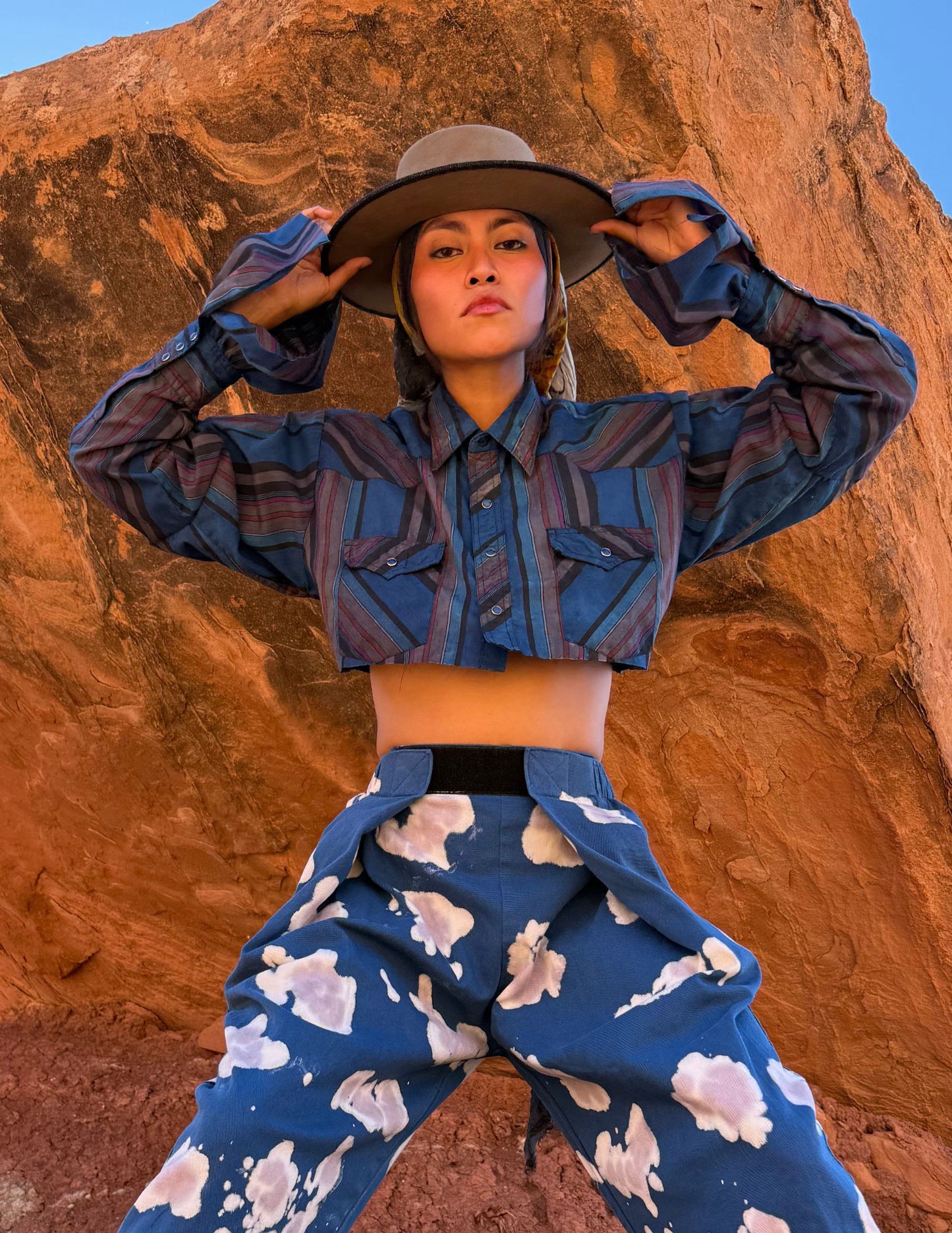 Upcycled Vintage Cropped Western Shirt