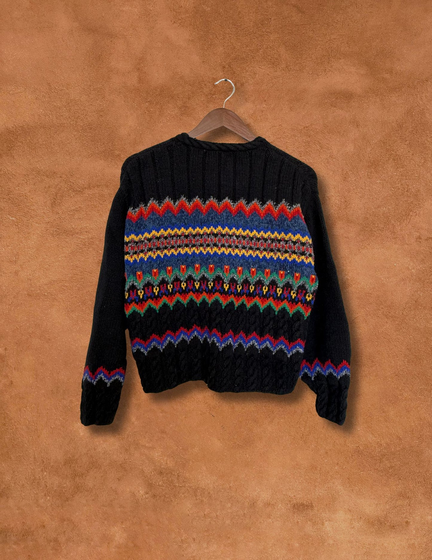Vintage 80s Striped Geo Sweater