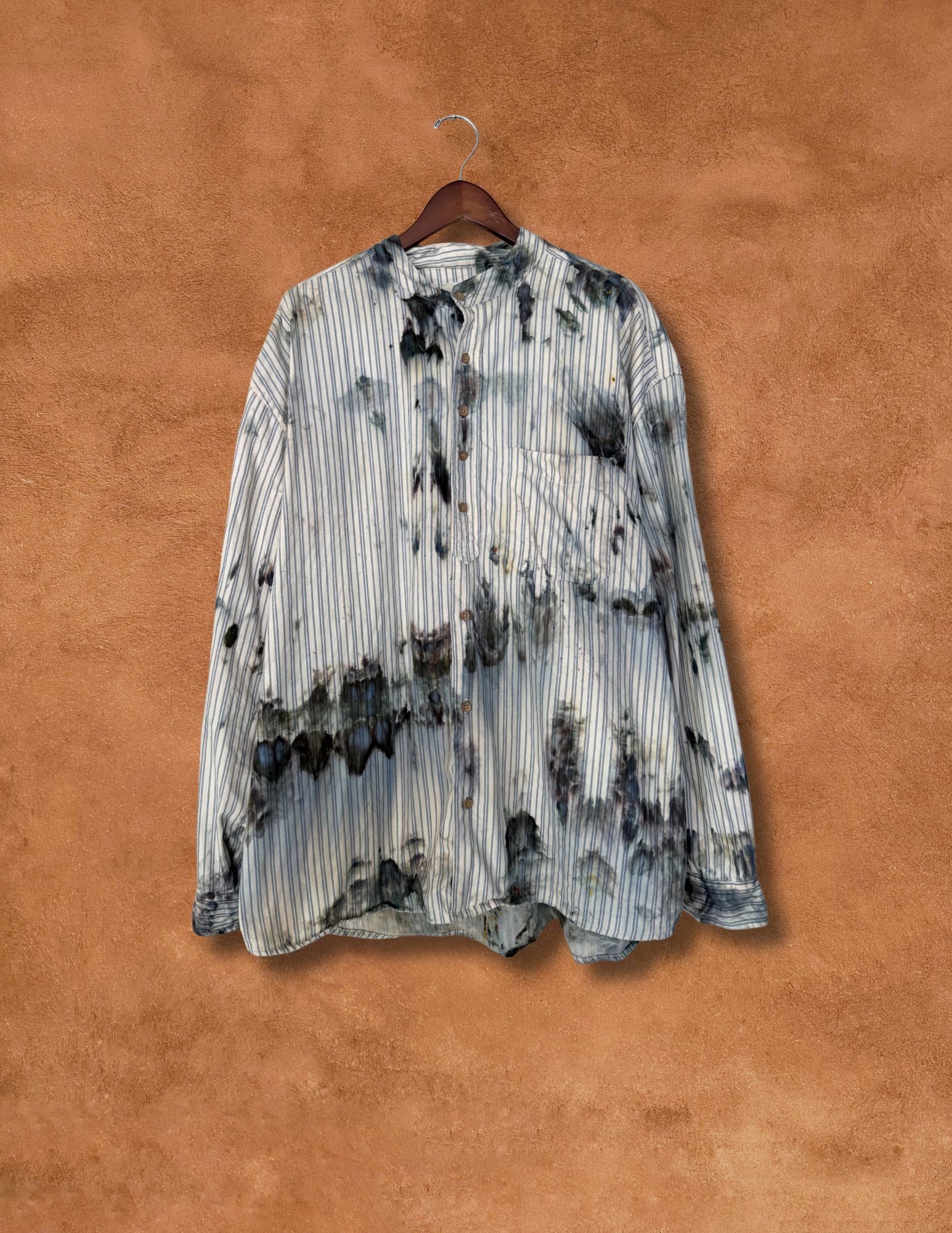 Upcycled Vintage Menswear Stripe Shirt 56 x 31