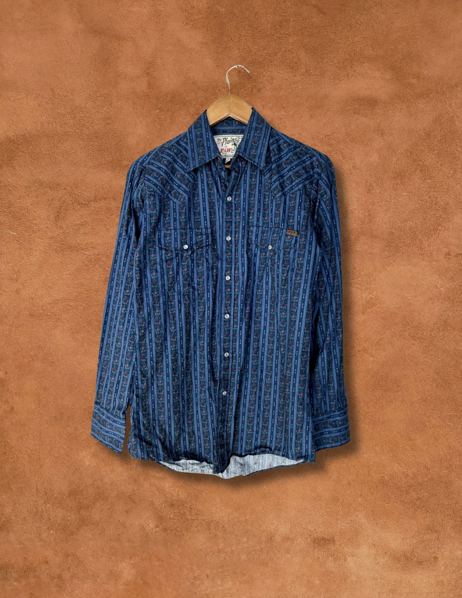 Vintage Floral Stripe Rodeo Shirt 40 x 30