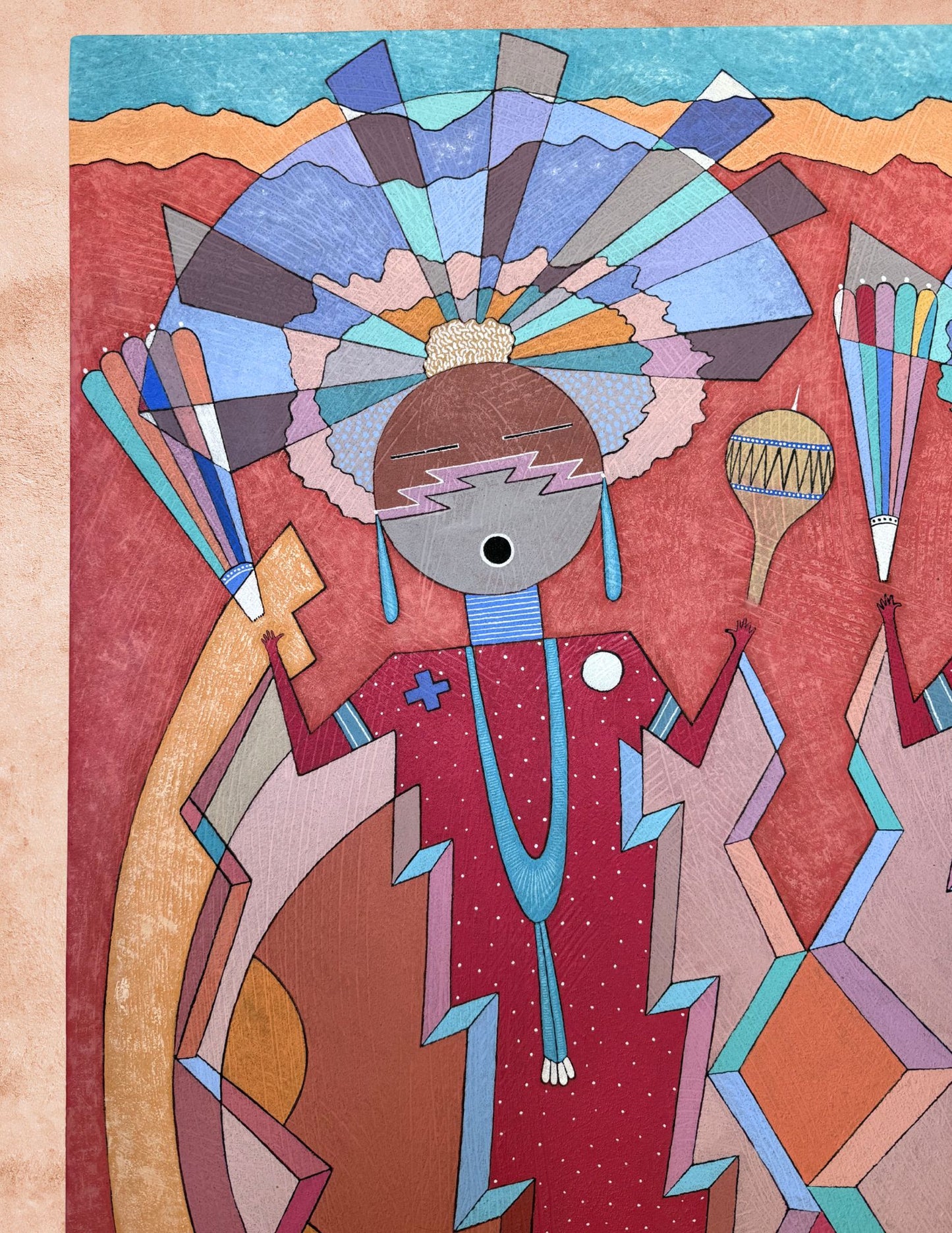 Vintage Painting by Diné Artist WB Franklin 1996