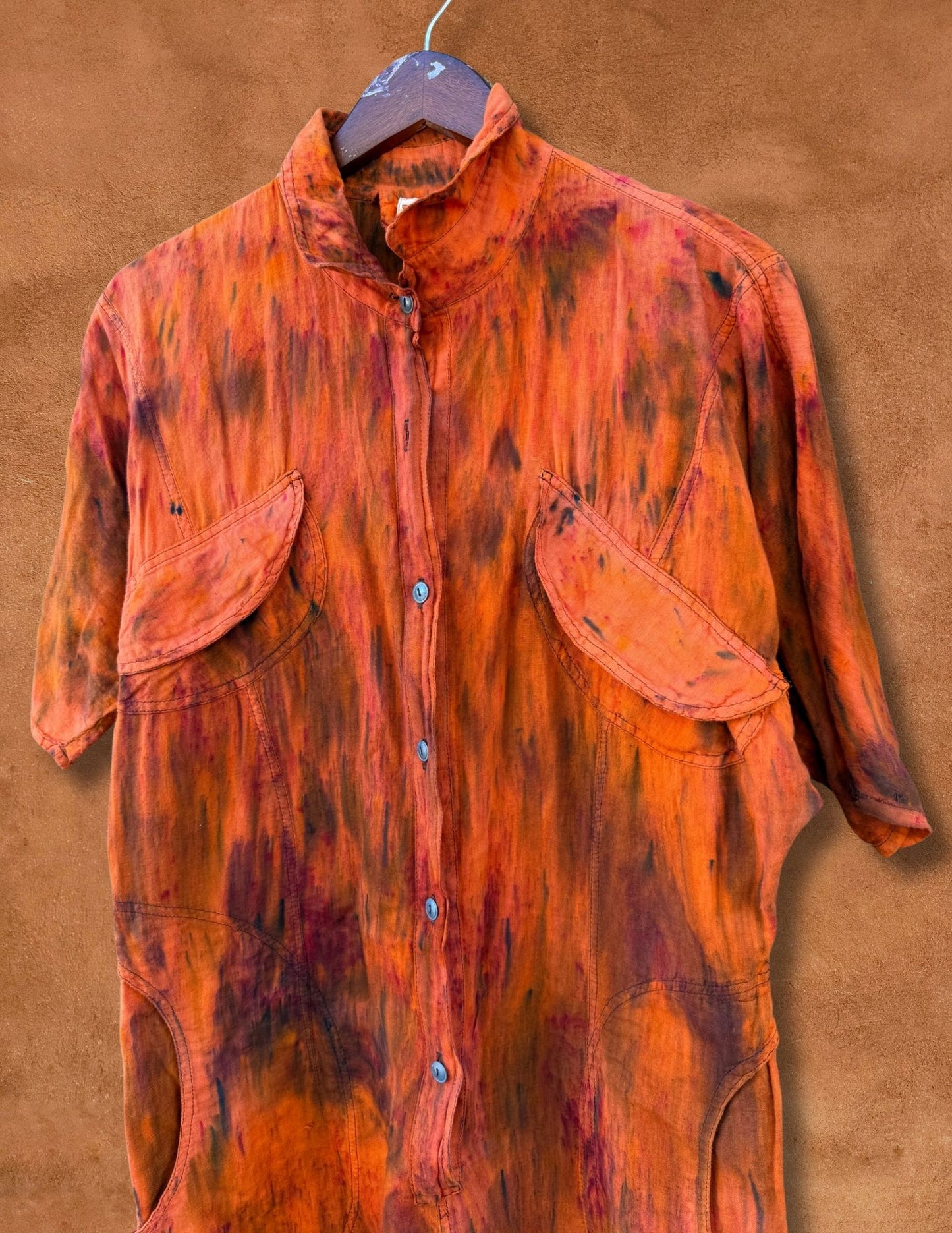 Upcycled Vintage 80s Hand Dyed Flysuit- Cactus Flower