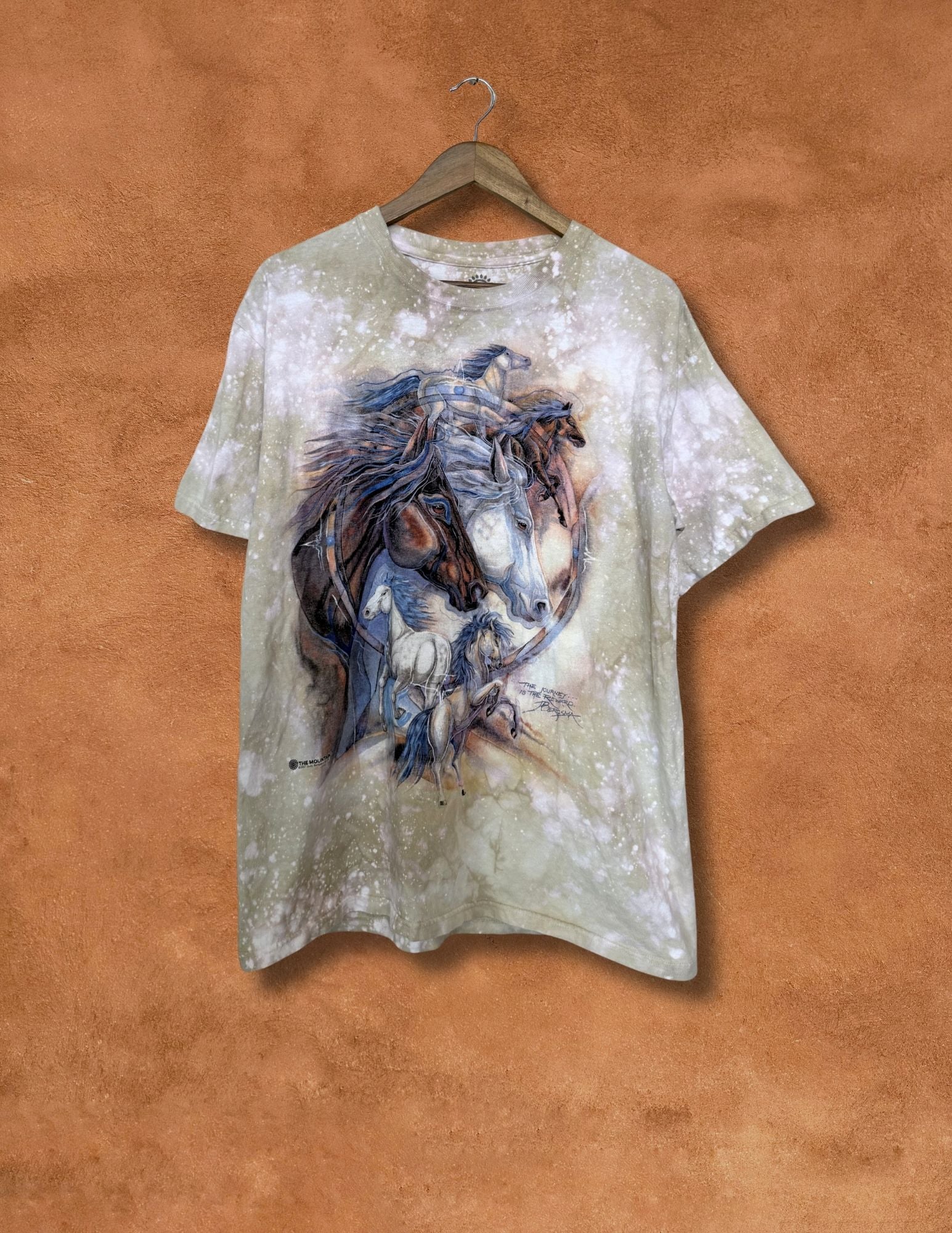 Upcycled Vintage Stallions Tee- 44 x 29 Land Back