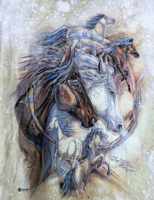 Upcycled Vintage Stallions Tee- 44 x 29 Land Back