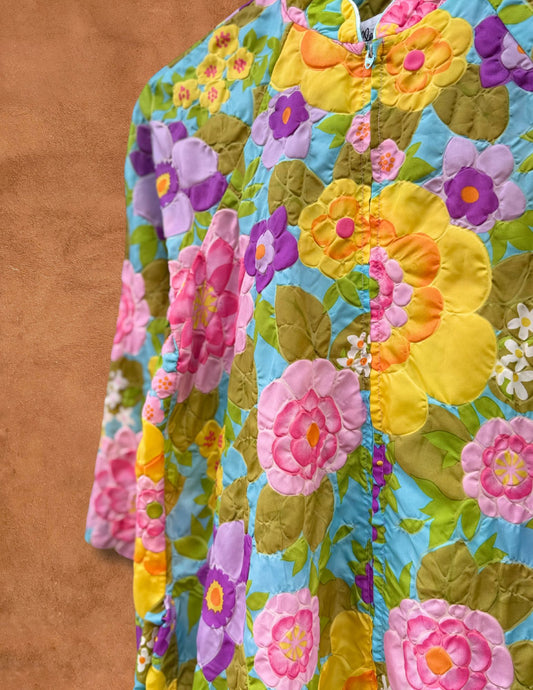 Vintage 60s 3D Floral Caftan