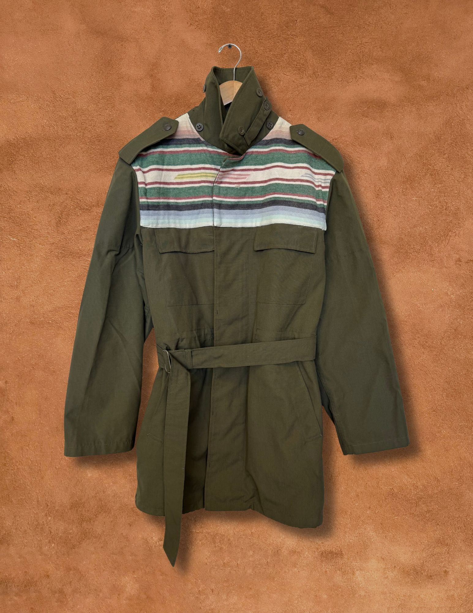 Upcycled Military Field Jacket — Midcentury Blanket Edition C