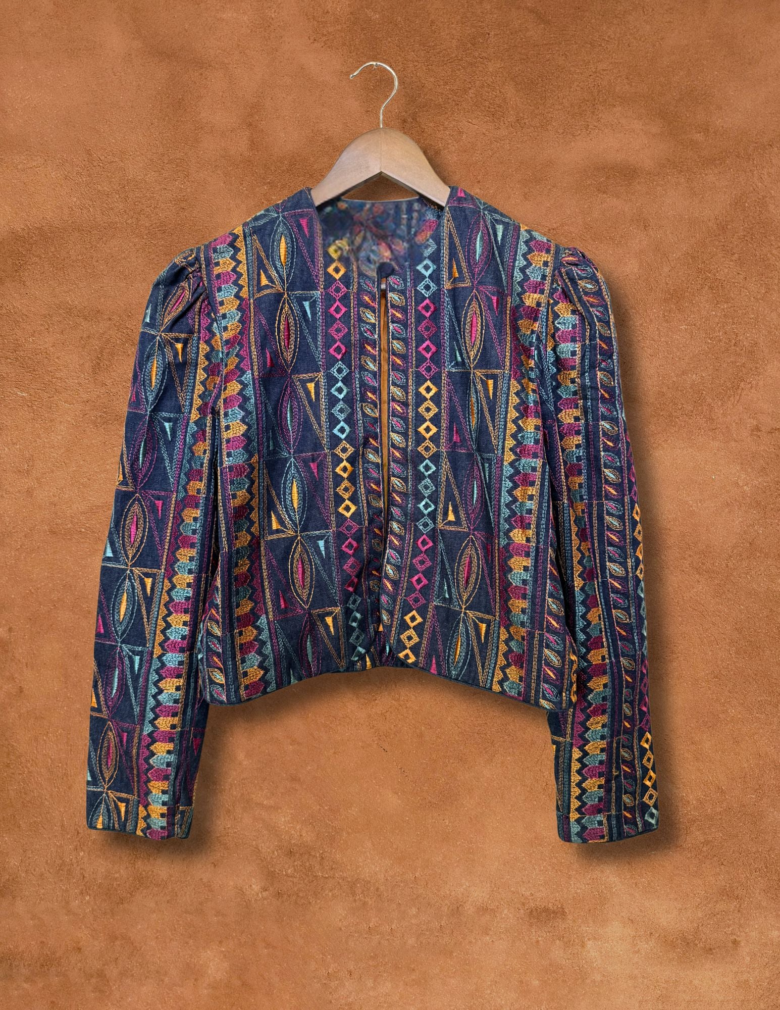 Vintage Embroidered Denim Jacket 38 x 18