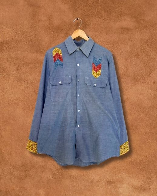 Vintage 70s Appliqué Western Shirt