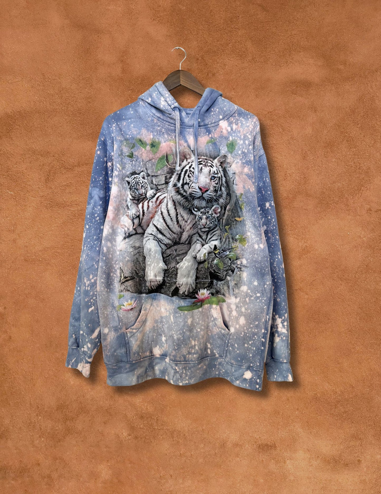 Upcycled Vintage Hoodie- Snow Leopard 48 x 31
