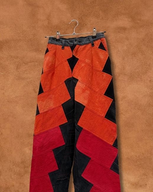 Upcycled Vintage Patchwork Denim Jeans 26 X 36 by Alex Vigil