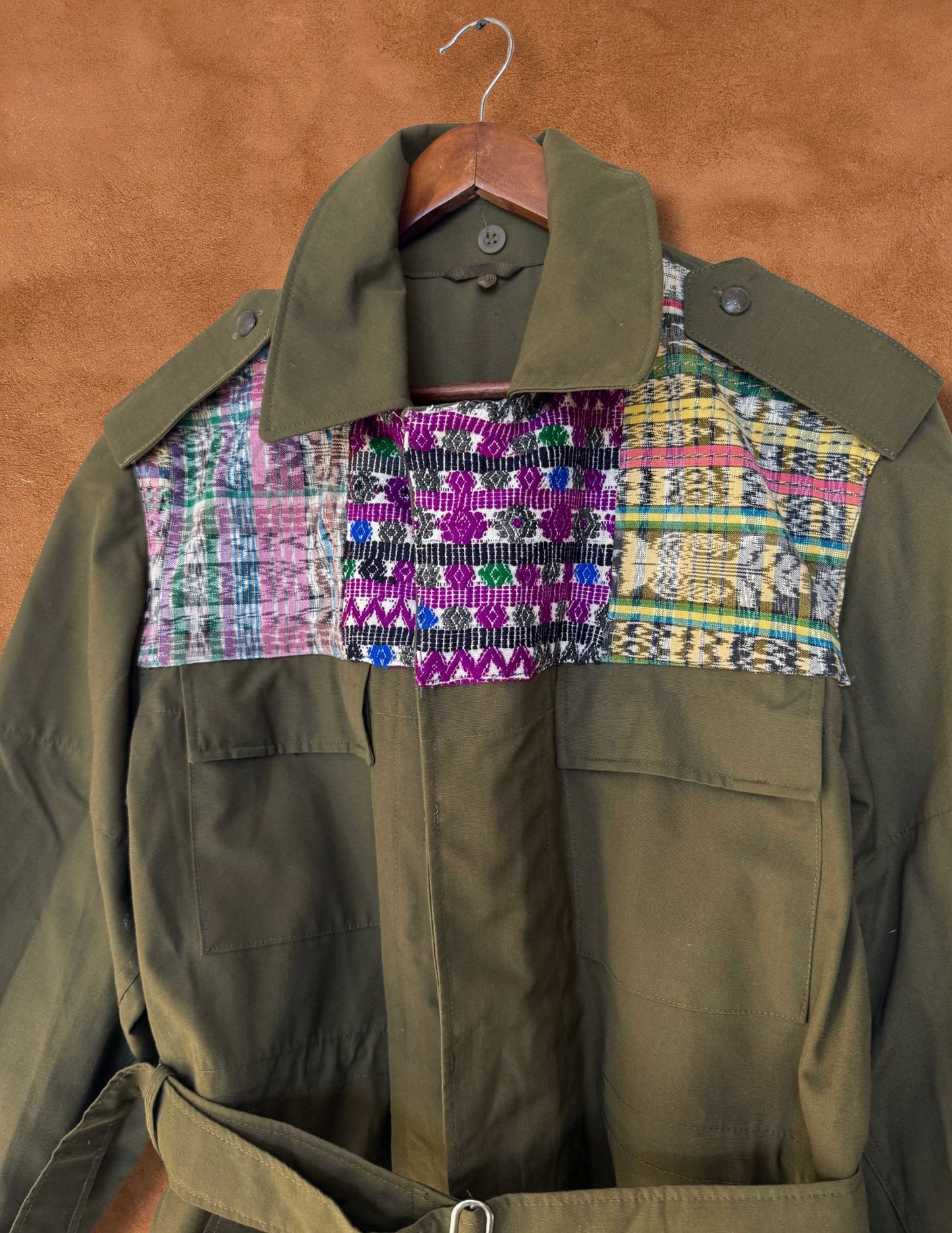 Upcycled Military Field Jacket — Midcentury Huipil Edition E