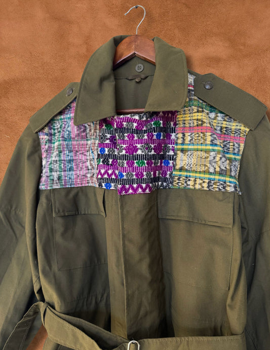 Upcycled Military Field Jacket — Midcentury Huipil Edition E