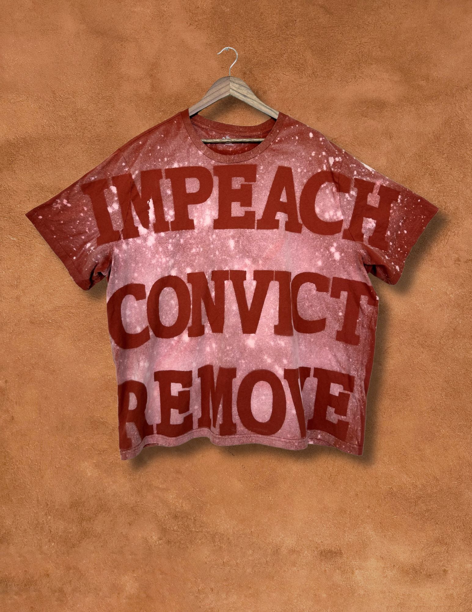 Upcycled Vintage Tee- 60 x 30 IMPEACH CONVICT REMOVE