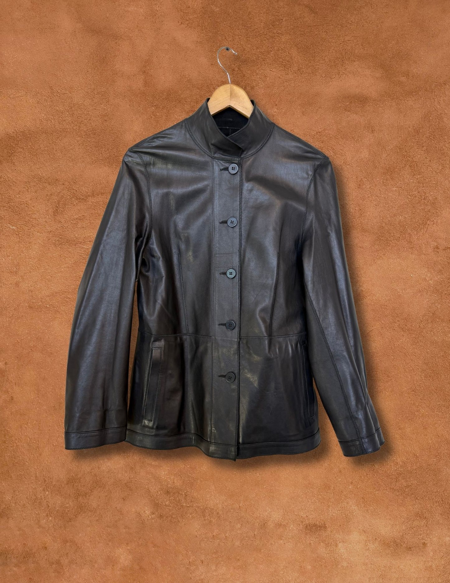 Vintage 80s Reversible Black Leather Jacket Lambskin Jacket