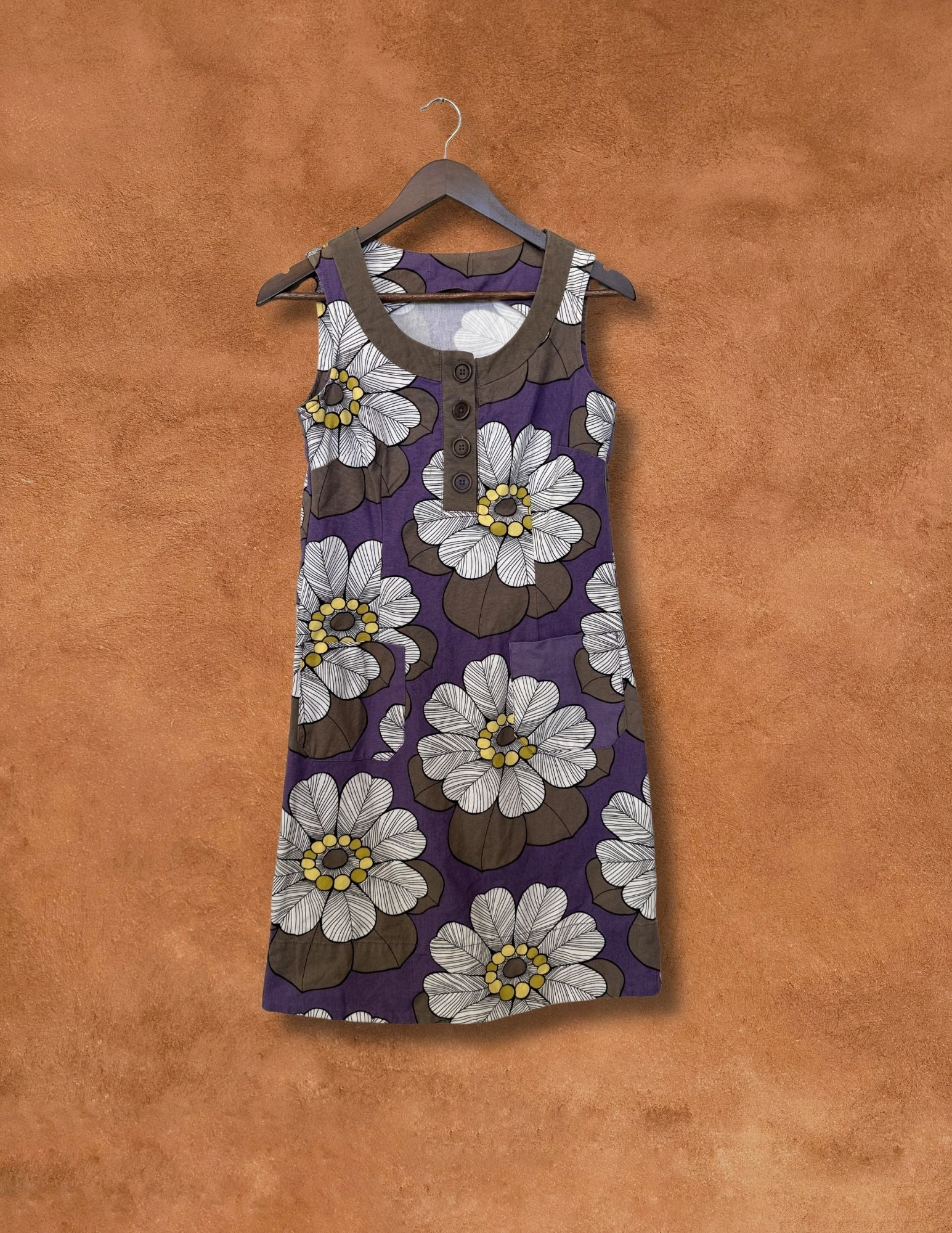Vintage Floral Shift Dress 34 x 36