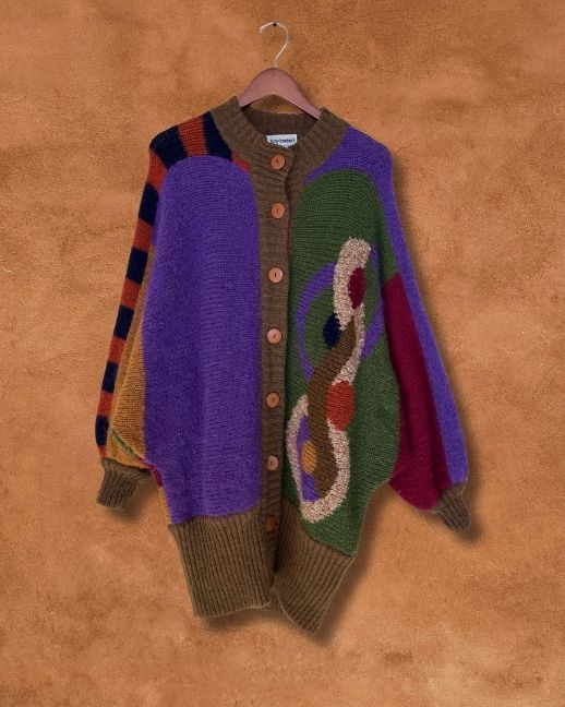 Vintage 80s Graphic Cocoon Cardigan