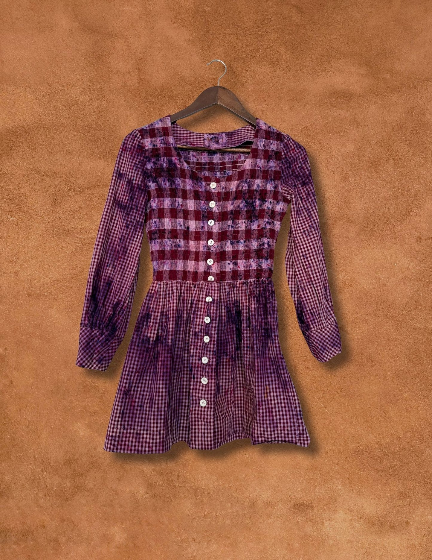 Upcycled Vintage 70s Smocked Minidress