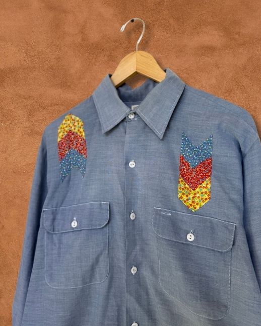 Vintage 70s Appliqué Western Shirt