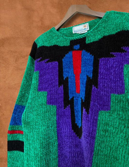 Vintage 80s  Chenille Sweater