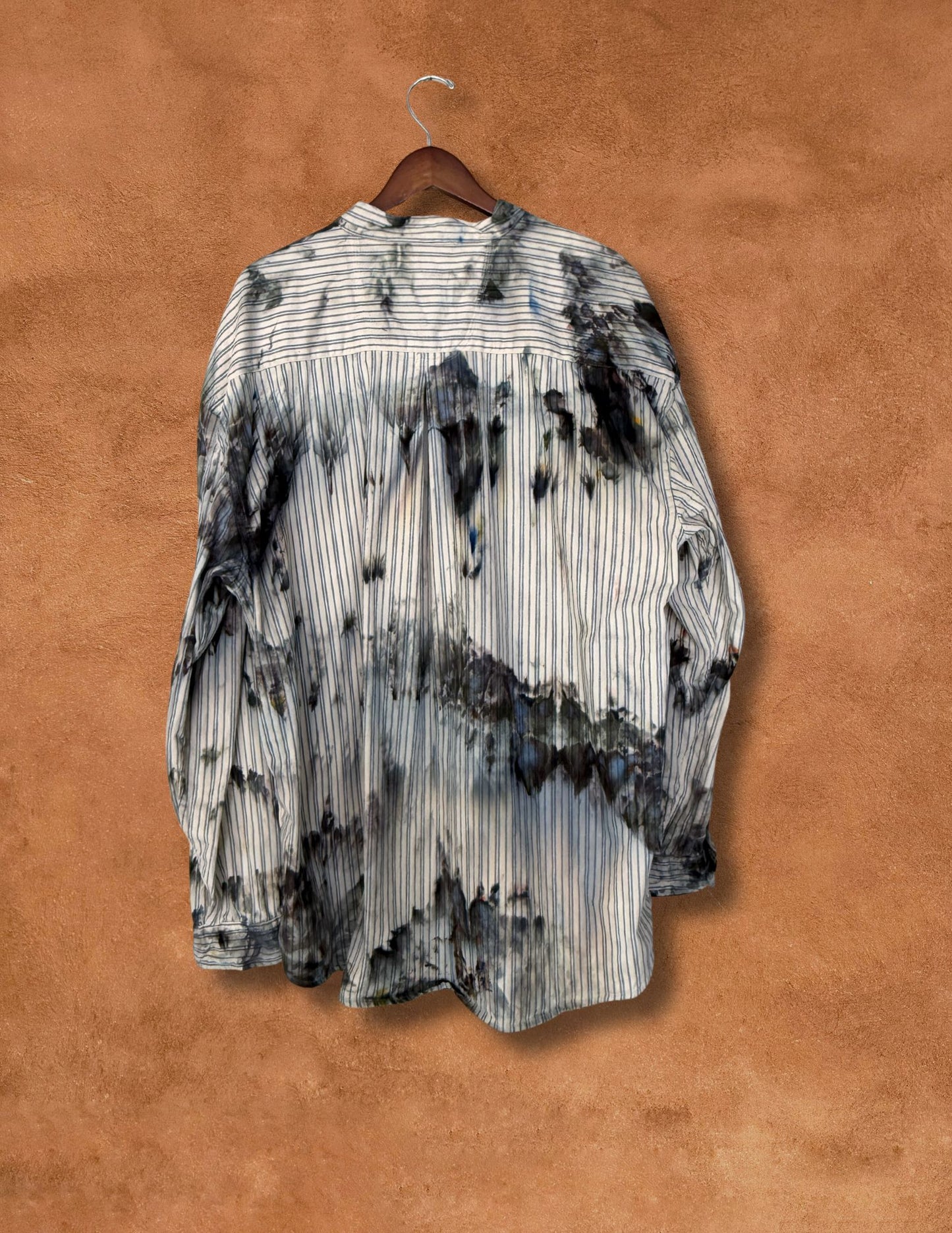 Upcycled Vintage Menswear Stripe Shirt 56 x 31