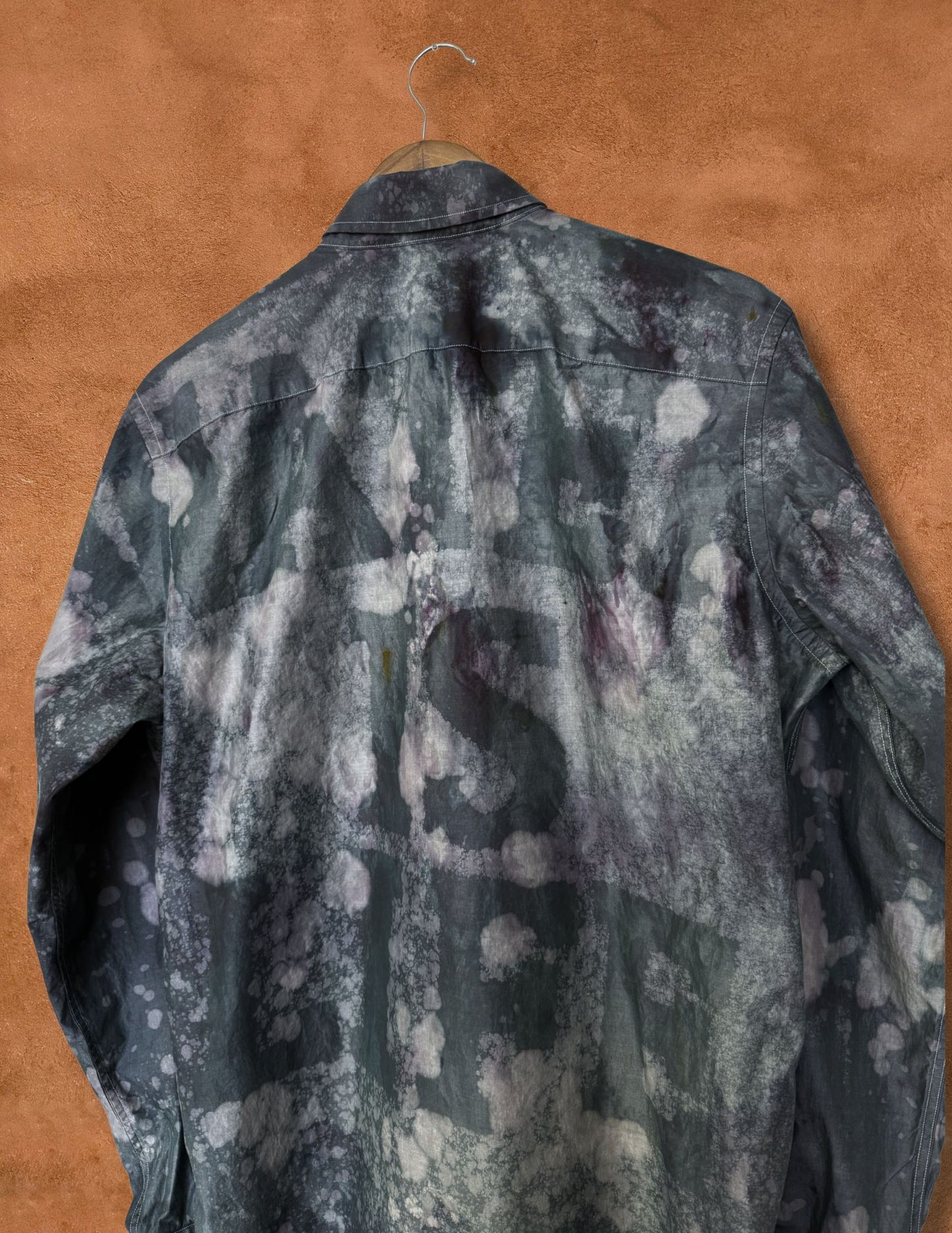 Upcycled Vintage Menswear Shirt  Water is Life 44 x 30