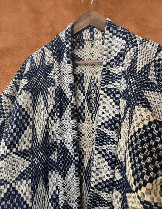 Upcycled Vintage Overshot Coverlet Jacket