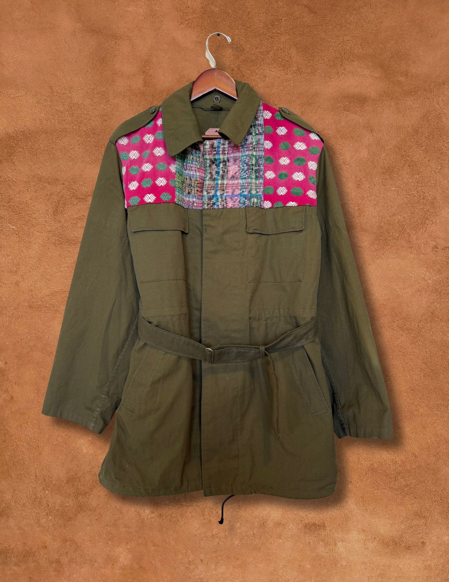 Upcycled Military Field Jacket — Midcentury Huipil Edition F