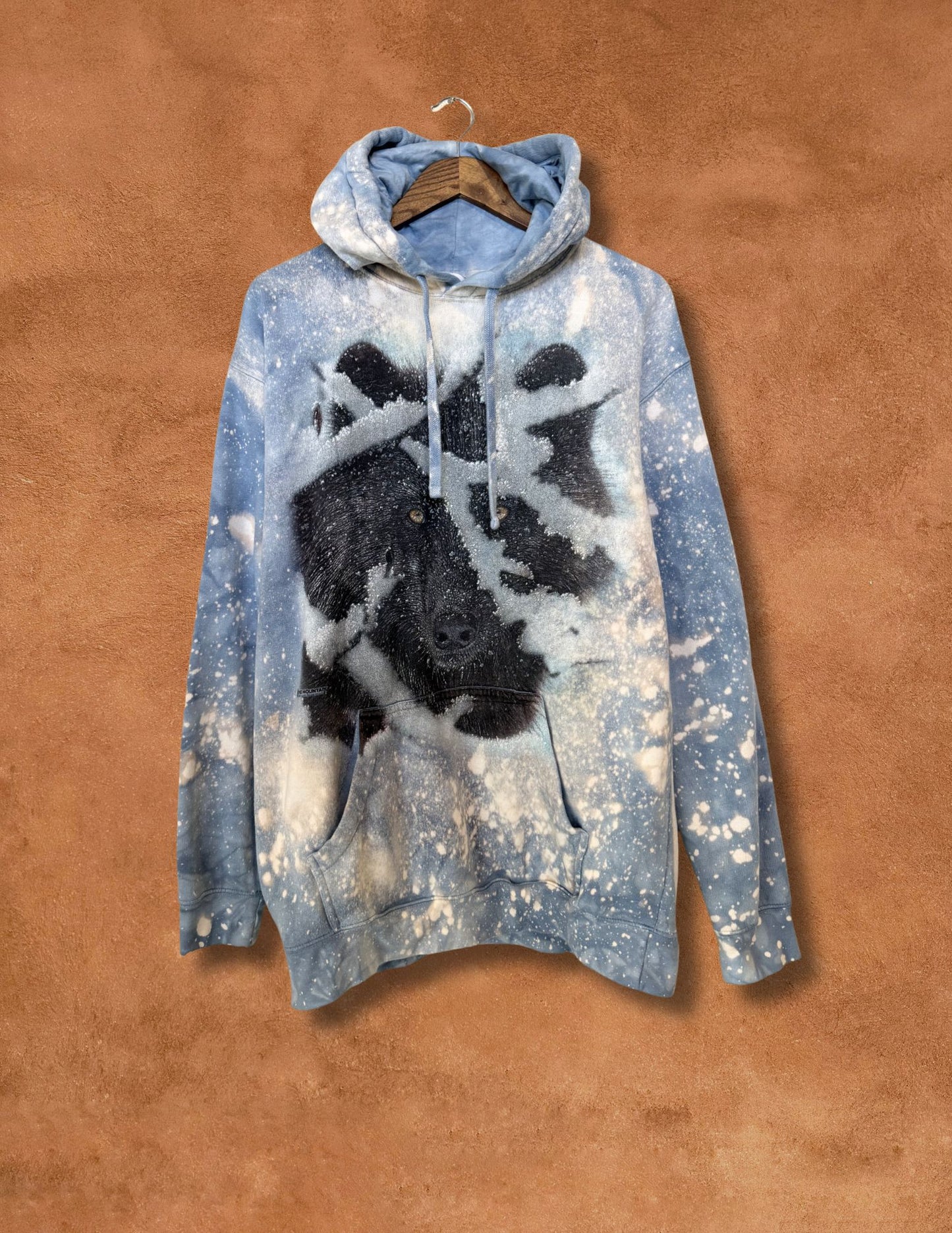 Upcycled Vintage Hoodie- Snow Leopard 48 x 31