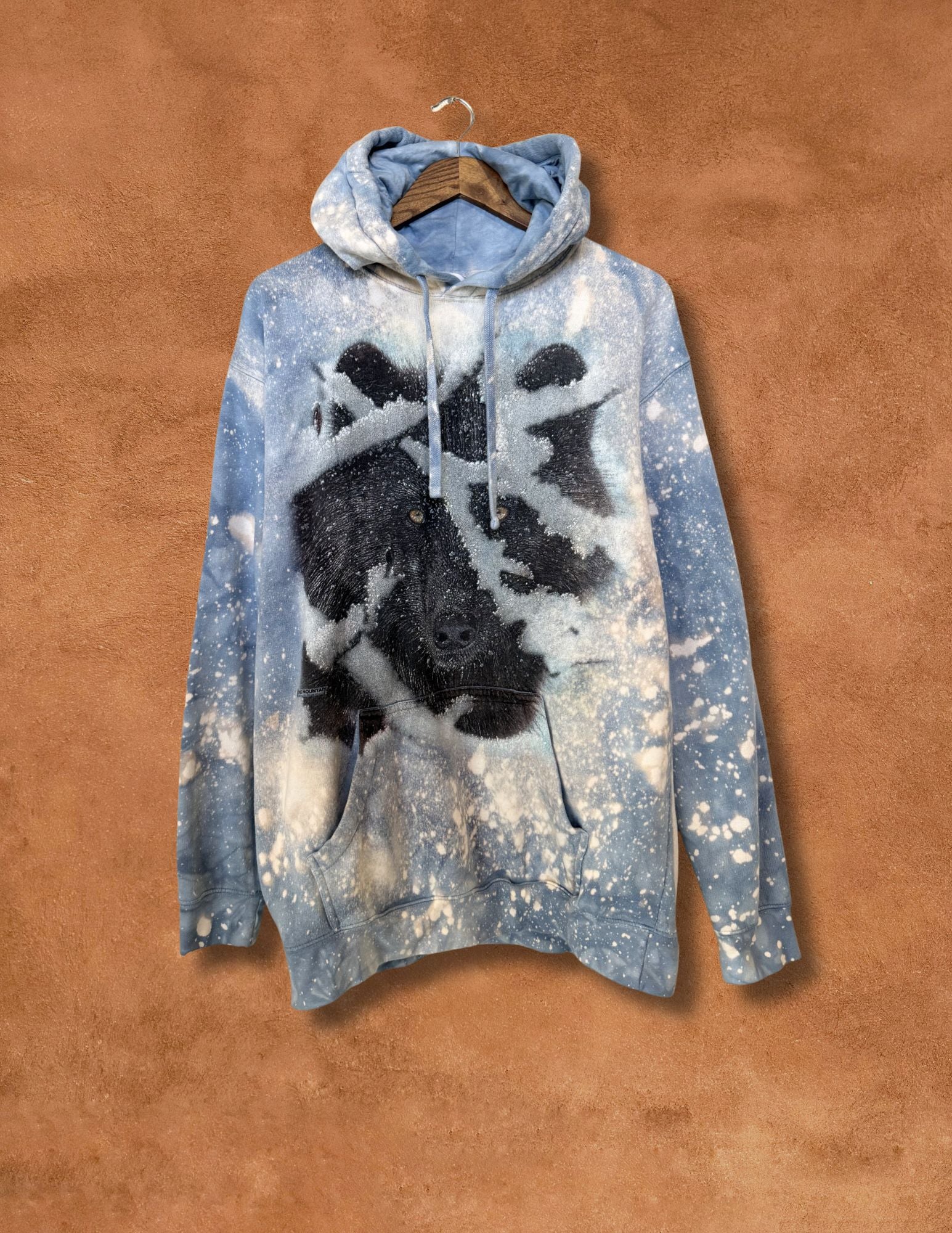 Upcycled Vintage Hoodie- Snow Leopard 48 x 31