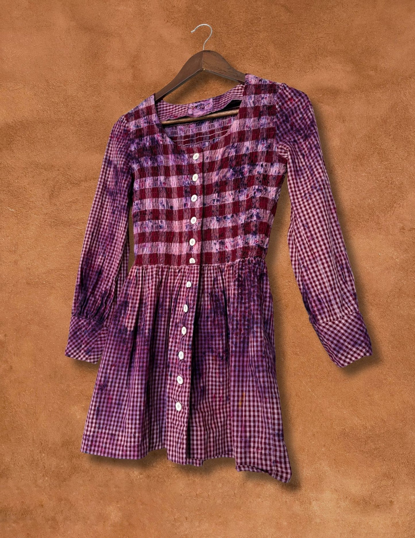 Upcycled Vintage 70s Smocked Minidress