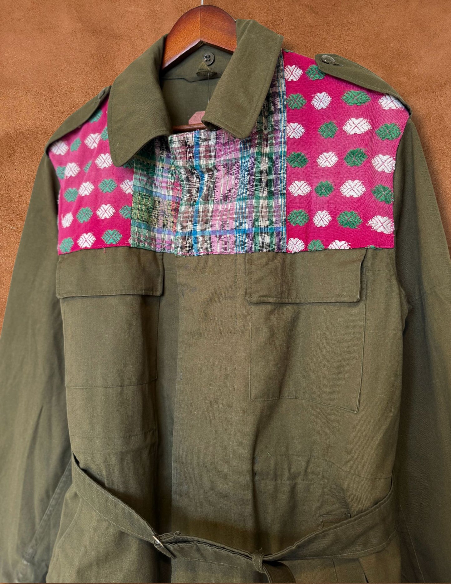 Upcycled Military Field Jacket — Midcentury Huipil Edition F