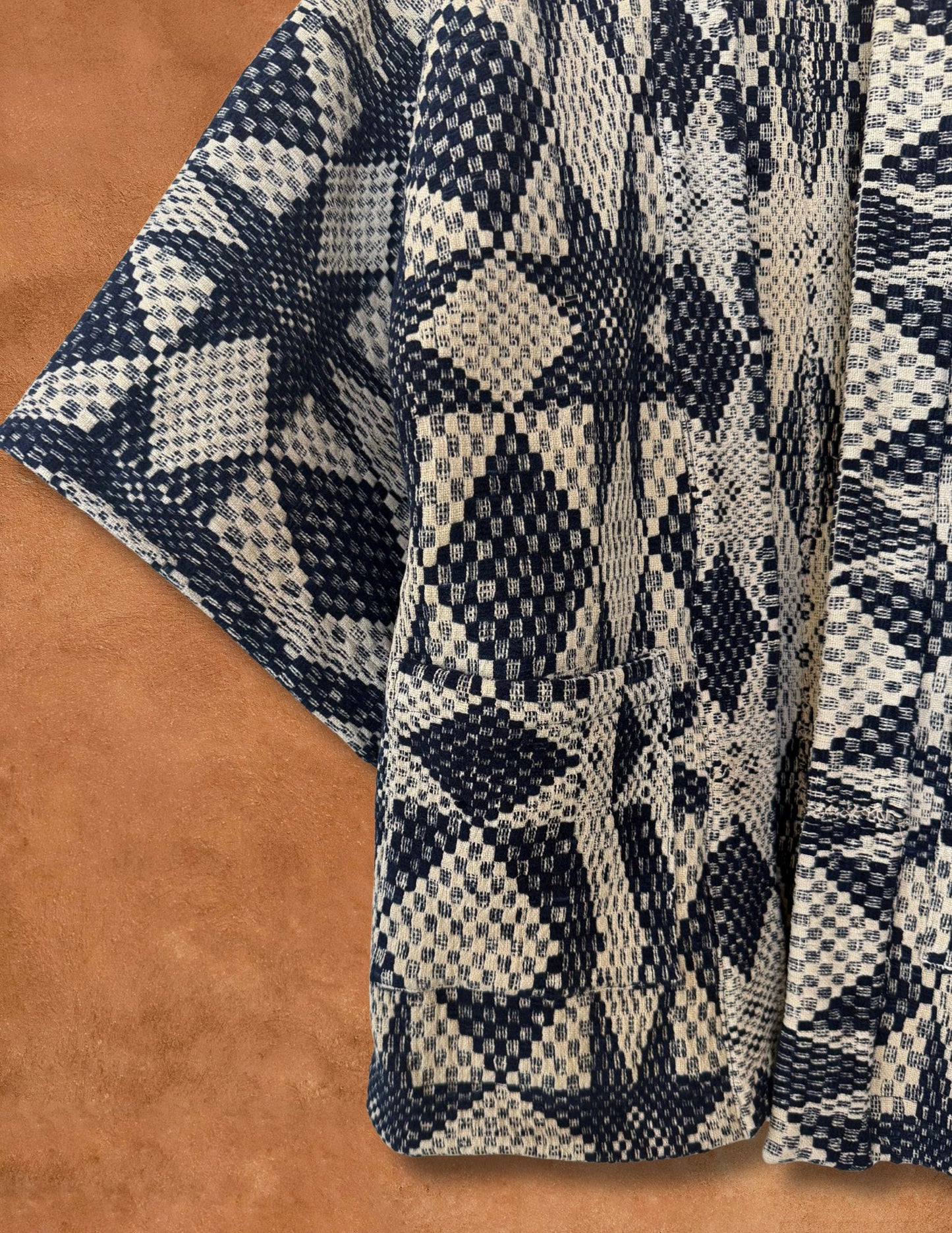 Upcycled Vintage Overshot Coverlet Jacket