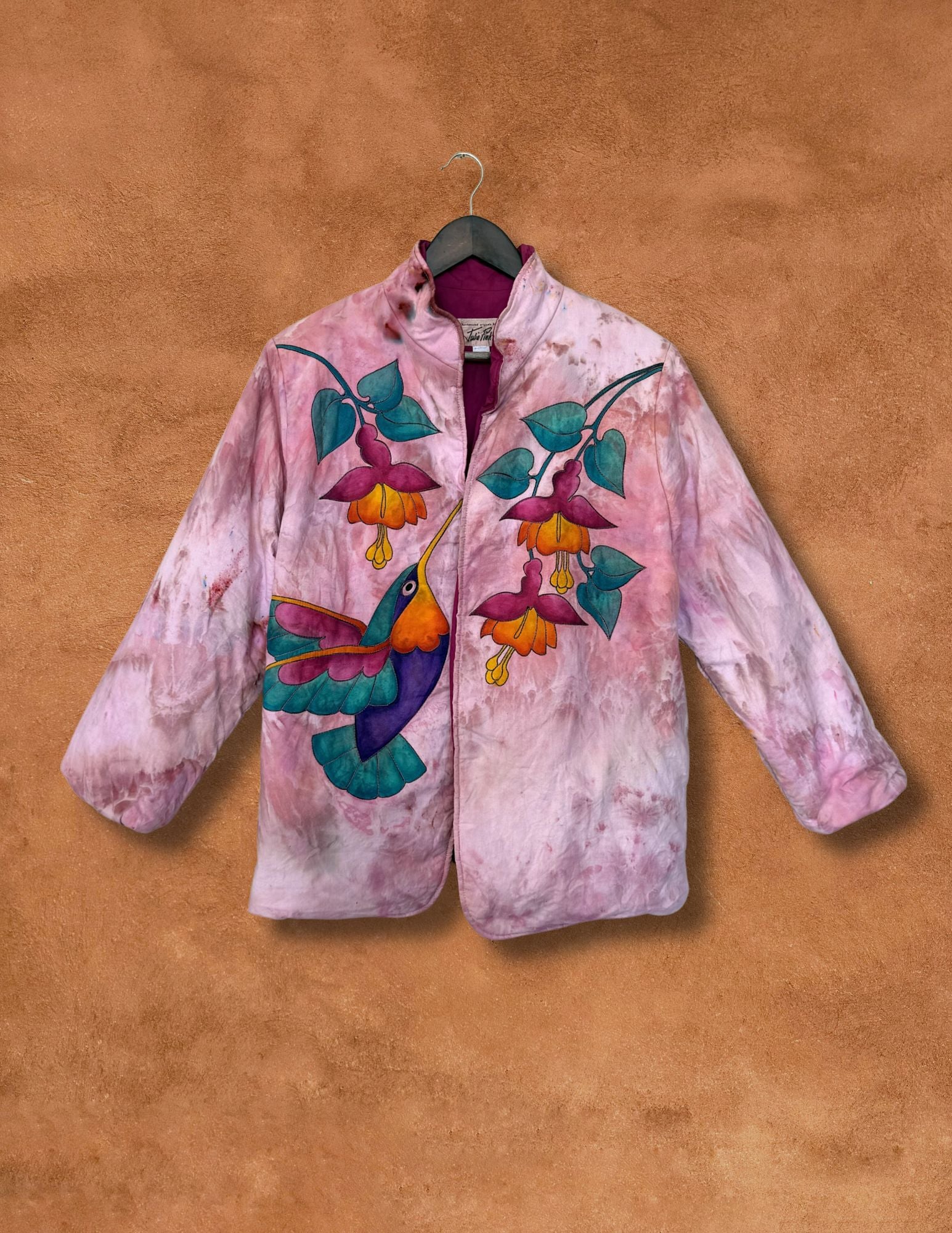 Vintage 80s Hand Painted Jacket 40 x 28