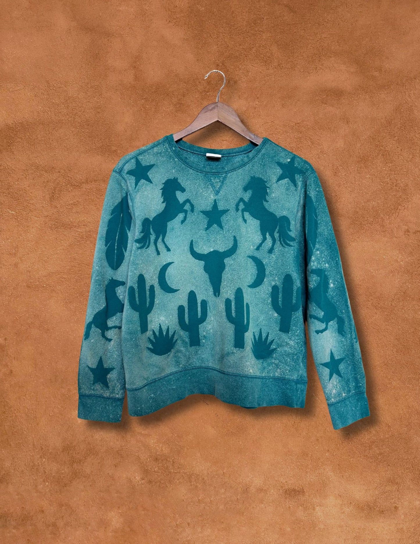 Upcycled Vintage Crewneck Sweatshirt- 42 x 24 Eclectic Southwest