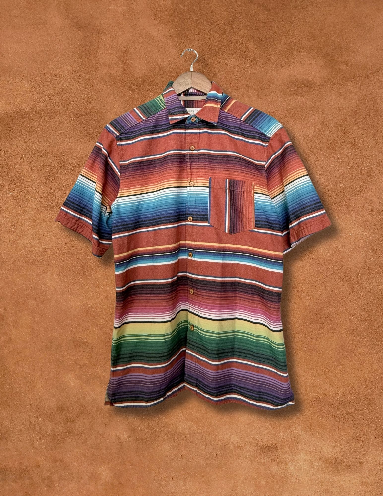 Vintage 90s Serape Stripe Shirt 42 x 30