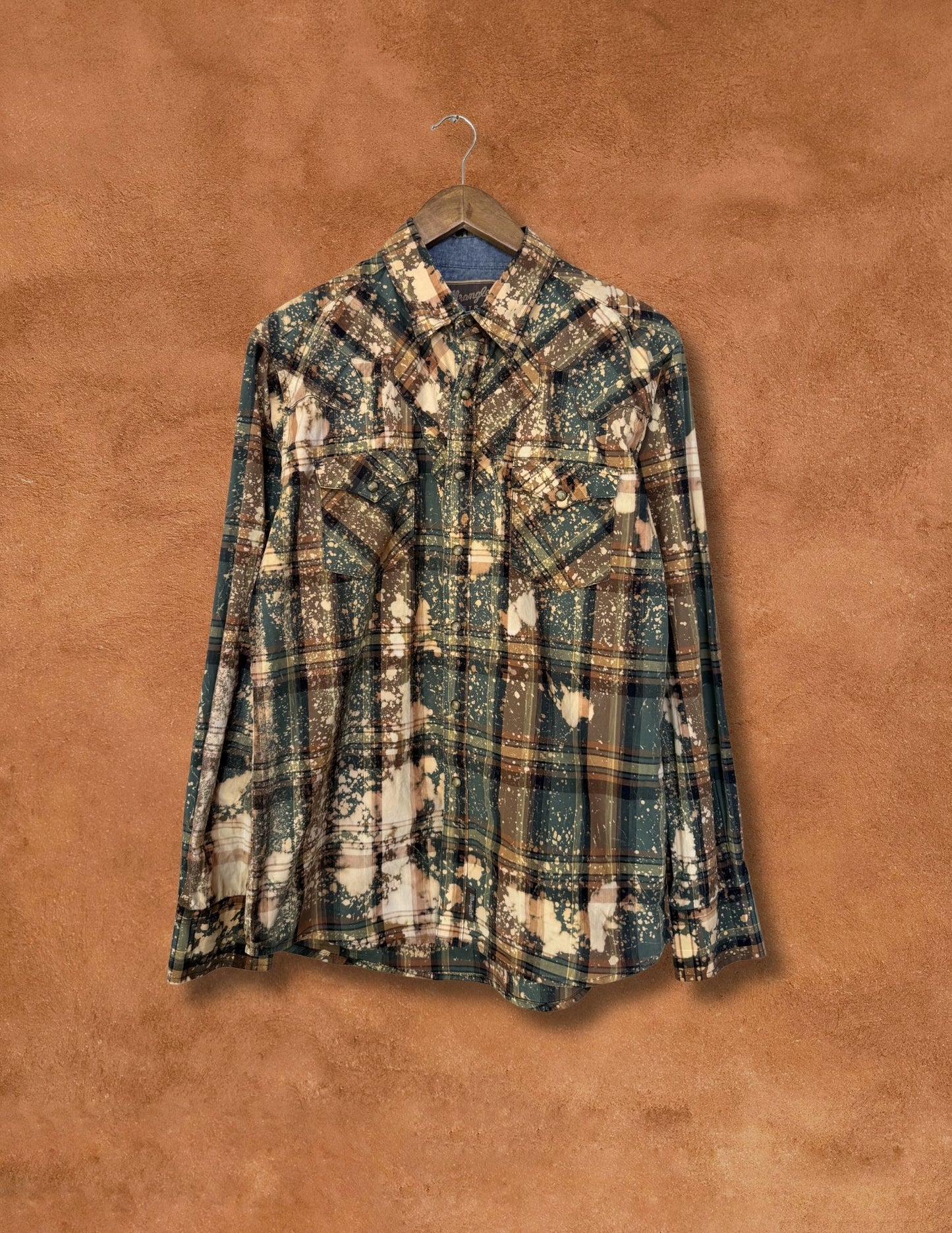 Upcycled Vintage Wrangler Rodeo Shirt - Land Back 44 x 29