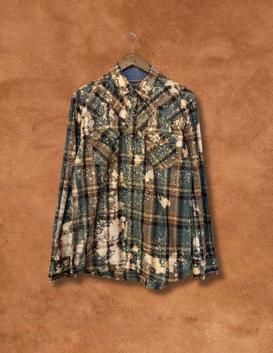 Upcycled Vintage Wrangler Rodeo Shirt - Land Back 44 x 29