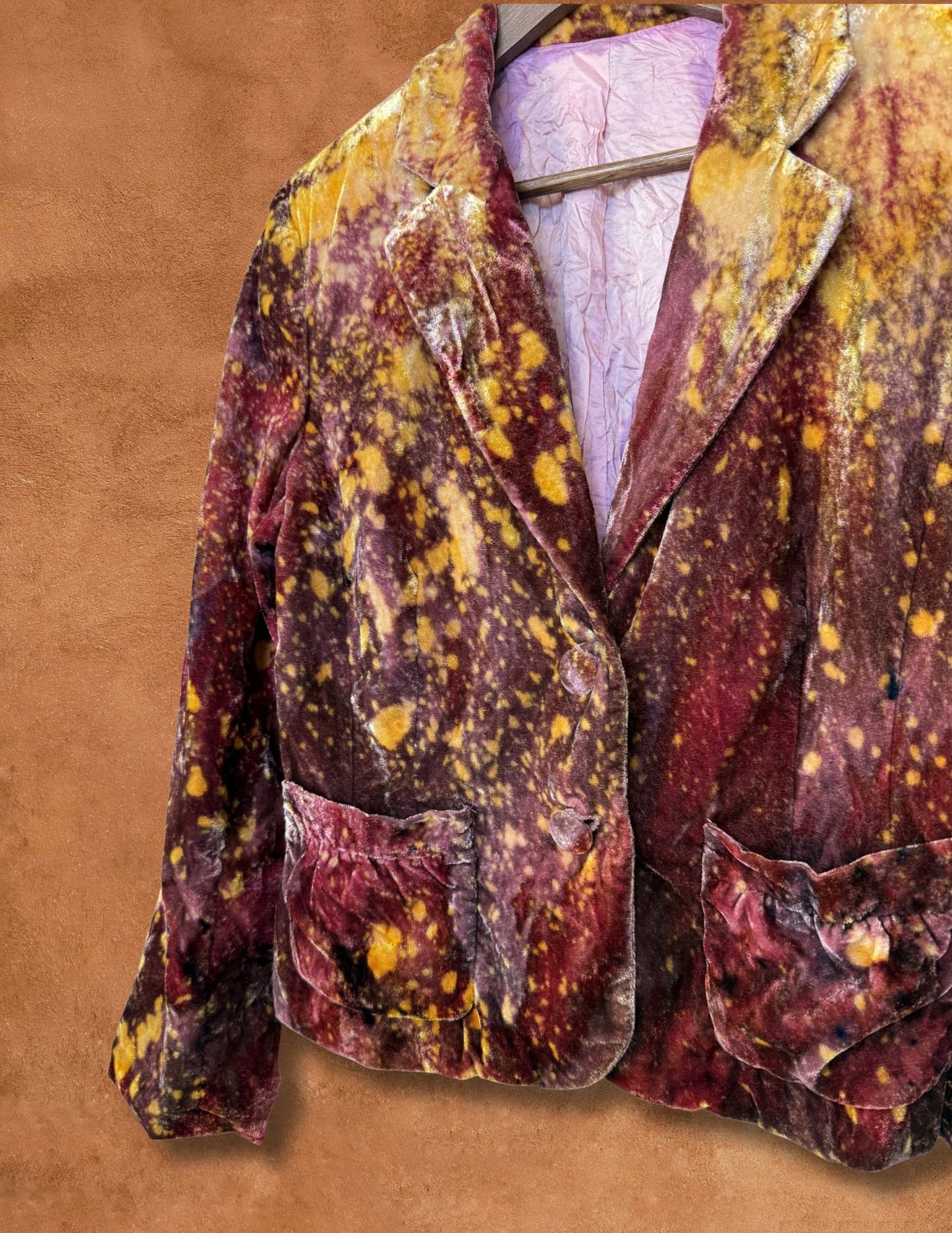 Upcycled Vintage Velvet Jacket - 40 x 22 Hummingbirds
