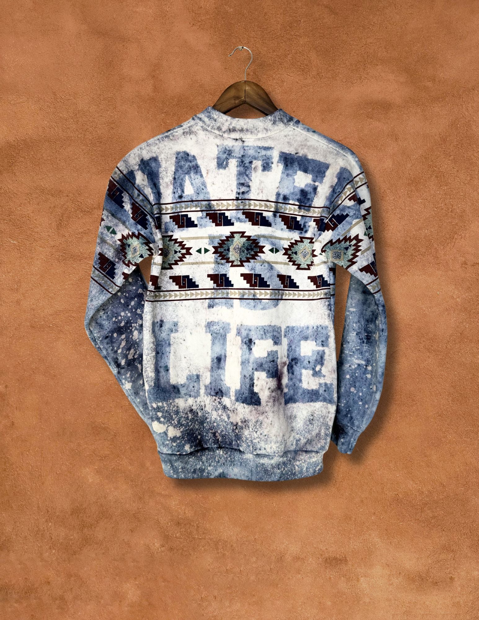 Upcycled Vintage 80s Southwest Sweatshirt S - Water Is Life