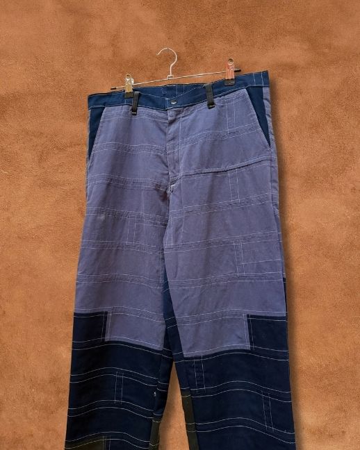 Upcycled Vintage Patchwork Denim Jeans 34 X 32 by Alex Vigil