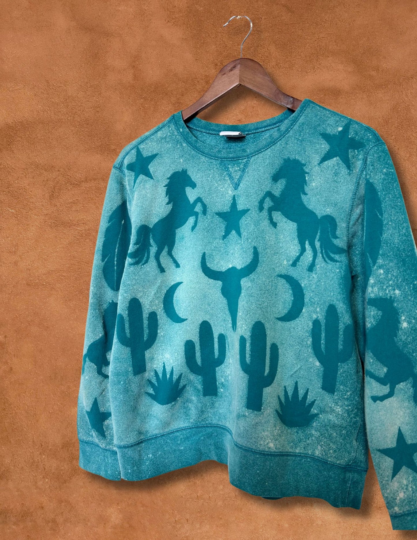 Upcycled Vintage Crewneck Sweatshirt- 42 x 24 Eclectic Southwest