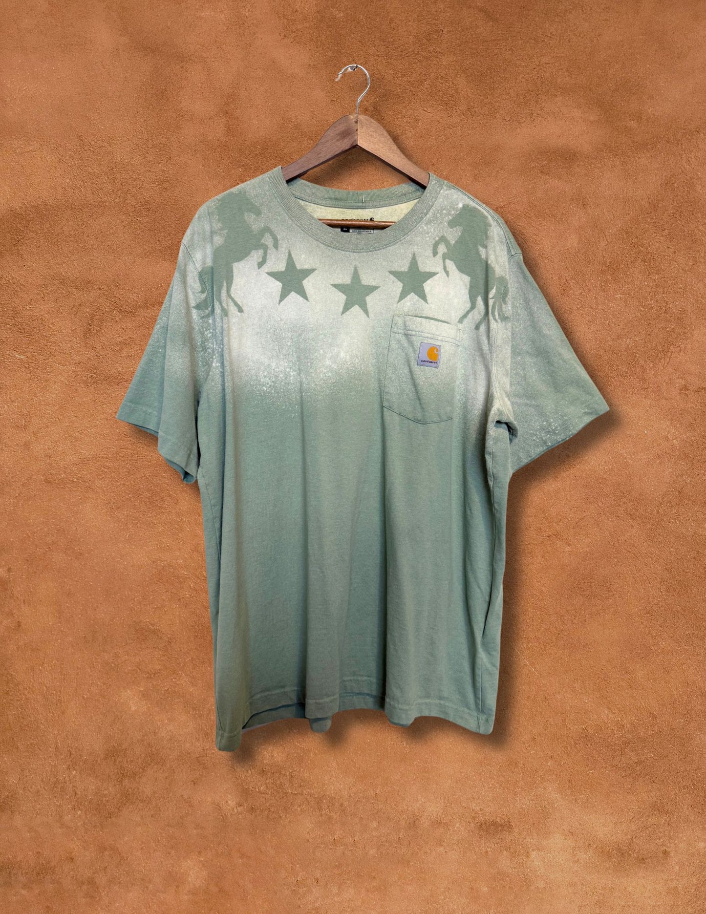Upcycled Vintage Pocket Tee- Horse 50 X 30