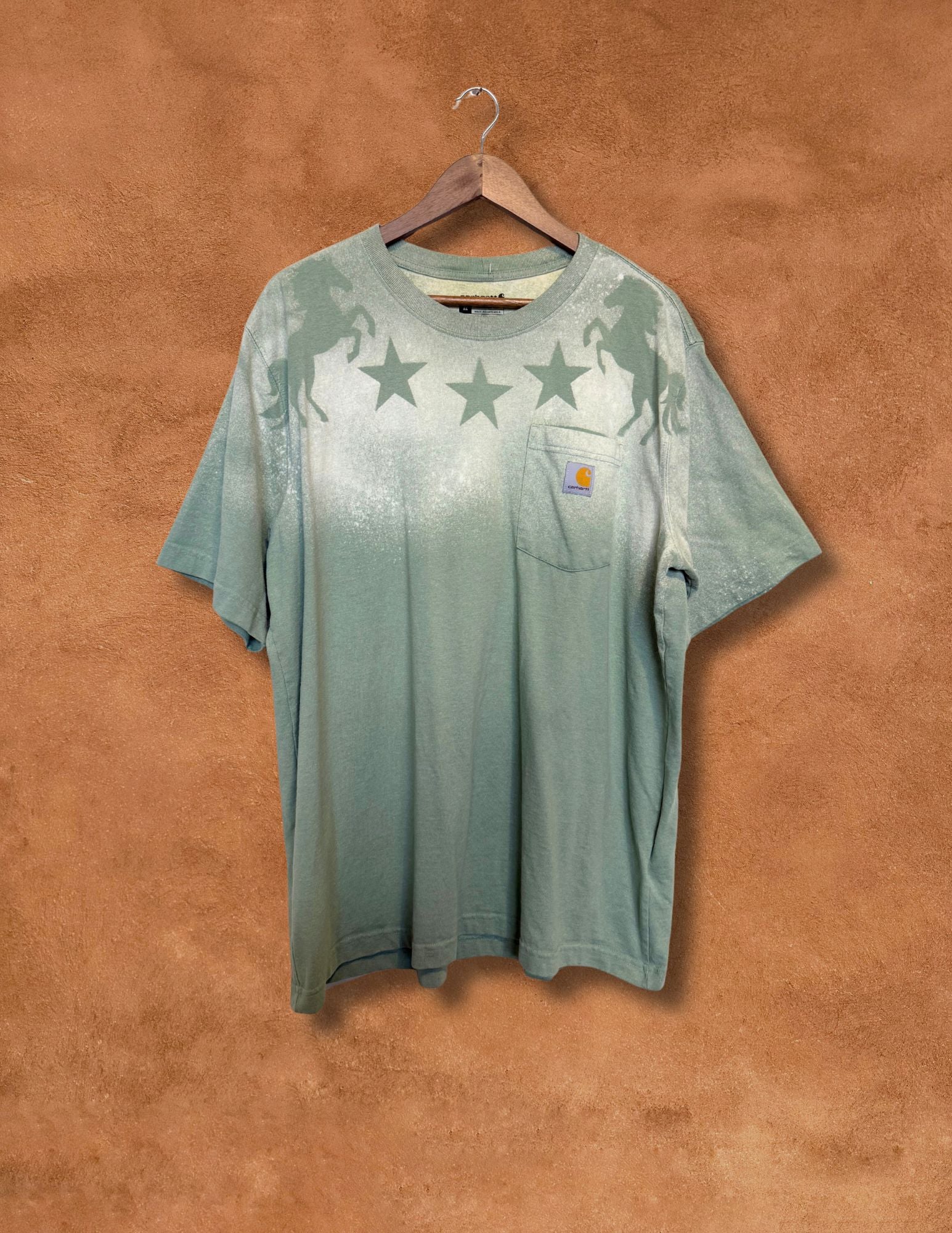 Upcycled Vintage Pocket Tee- Horse 50 X 30