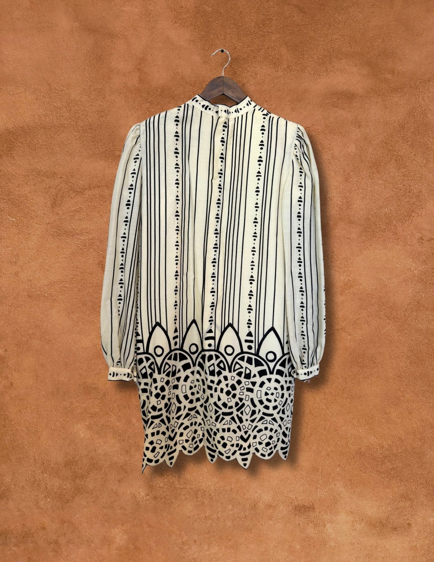 Vintage 60s Pauline Trigère Patterned Dress with Matching Shawl