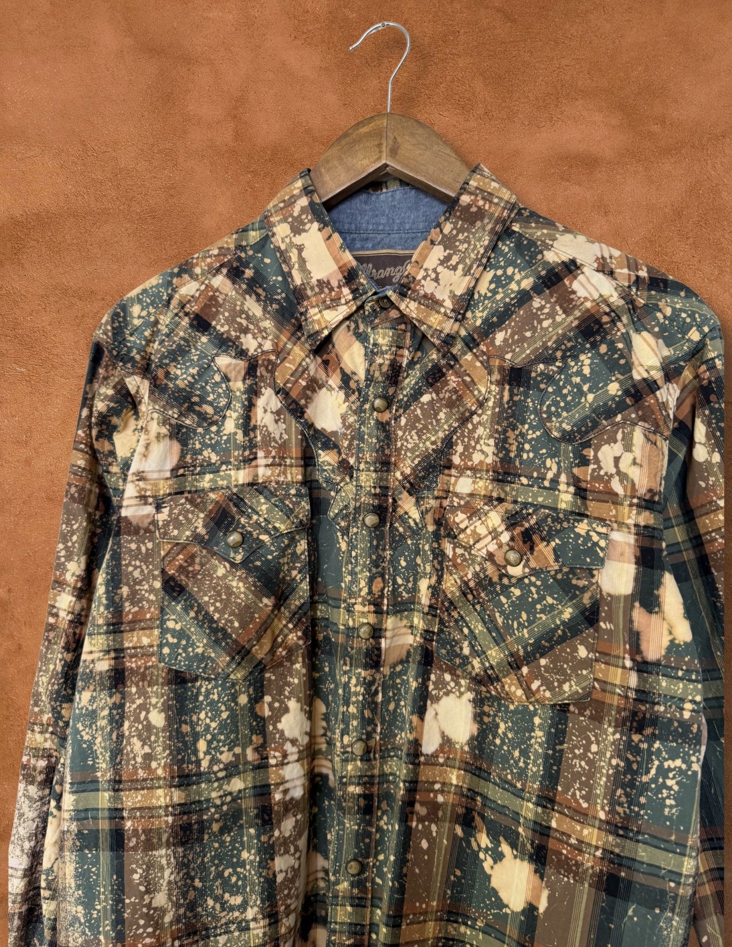 Upcycled Vintage Wrangler Rodeo Shirt - Land Back 44 x 29