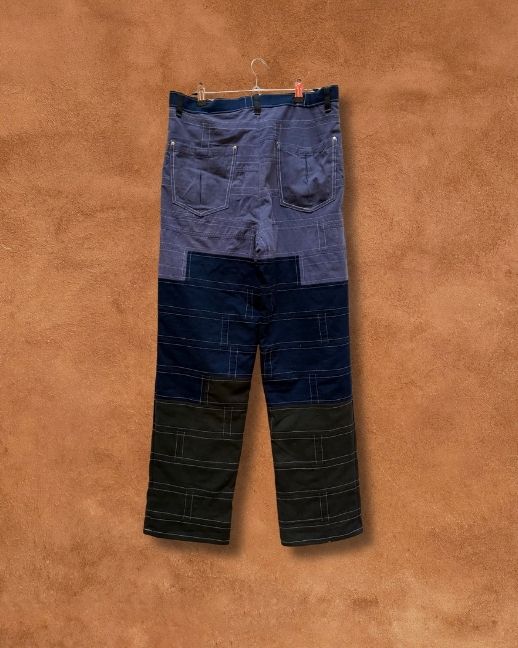 Upcycled Vintage Patchwork Denim Jeans 34 X 32 by Alex Vigil
