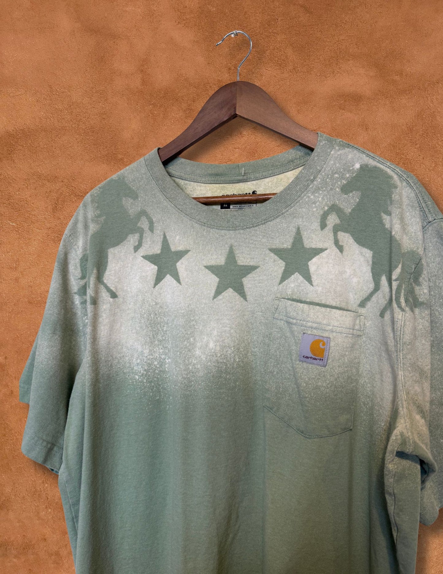 Upcycled Vintage Pocket Tee- Horse 50 X 30